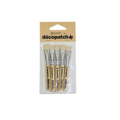  D&eacute;copatch PACKPC05O - Un lot de 5 pinceaux en soie largeur 1 cm