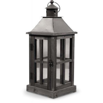 Decoration D &rsquo; Autrefois - Lanterne Bois Marron 19x19x47cm - Marron