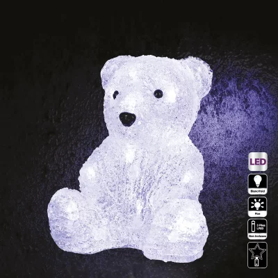 FEERIC LIGHTS & CHRISTMAS D&eacute;coration lumineuse Ours assis 16 LED Blanc froid H 20 cm