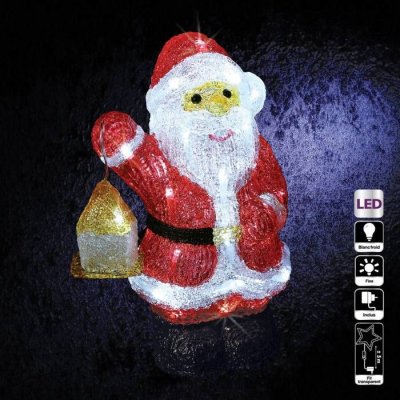 FEERIC LIGHTS & CHRISTMAS D&eacute;coration lumineuse P&egrave;re No&euml;l avec lanterne 40 LED H 30 cm