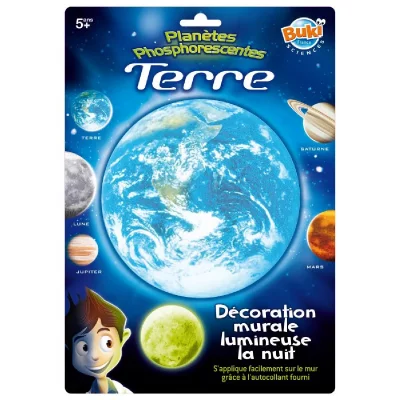 BUKI D&eacute;coration murale lumineuse - Plan&egrave;tes phosphorescentes : La Terre