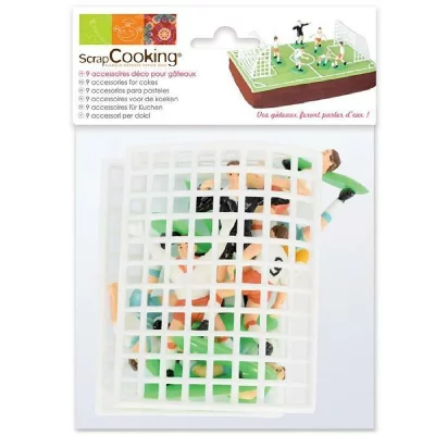 SCRAPCOOKING D&eacute;coration pour g&acirc;teau - Football - 9 pi&egrave;ces - 