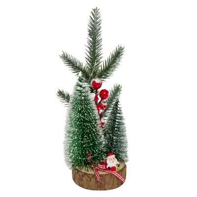 FEERIC LIGHTS & CHRISTMAS D&eacute;coration Sapin Lumineux LED P&egrave;re No&euml;l 25cm Vert