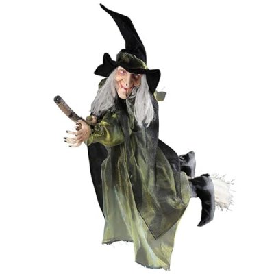 WIDMANN D&eacute;coration sorci&egrave;re volante sur balai 100 cm halloween