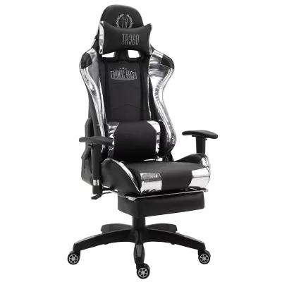 DECOSHOP26  Chaise de bureau gamer - Noir/Blanc