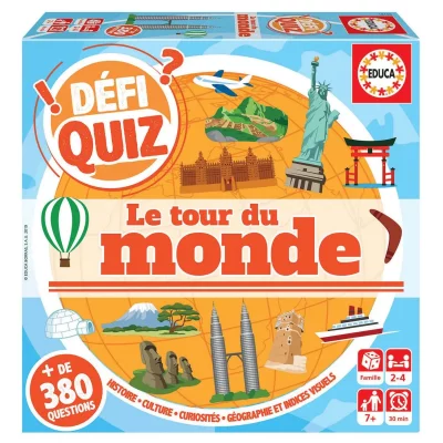 EDUCA BORRAS Defi quiz - le tour du monde - Jeu de questions reponses - EDUCA