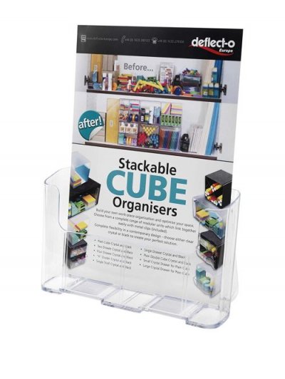 DEFLECTO  Standard Literature Holder Rigid A4 Clear Ref 77001