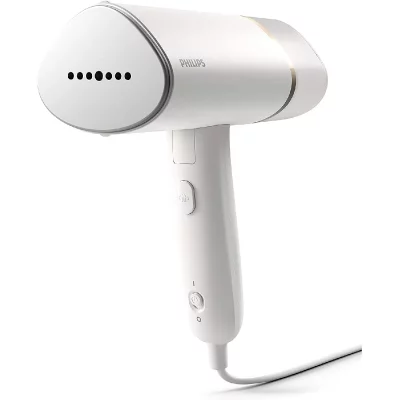 PHILIPS D&eacute;froisseur vapeur 1000W blanc avec plaque m&eacute;tallique