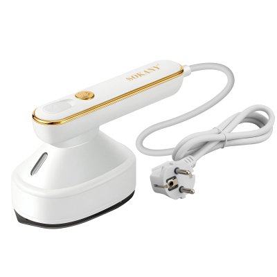 SOKANY D&eacute;froisseur Vapeur Filaire 1200W - R&eacute;servoir 125 ml - Blanc/Dor&eacute;