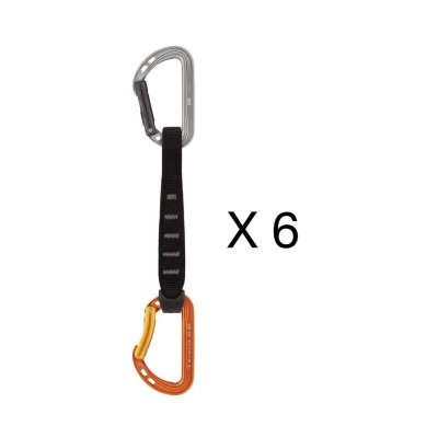 PETZL D&eacute;gaine  Spirit Express 17 cm gris noir orange (lot de 6)