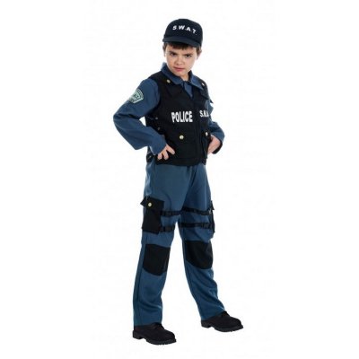 CHAKS D&eacute;guisement Agent SWAT Gar&ccedil;on 7/9 ans - Polyester - M&eacute;tier - Bleu