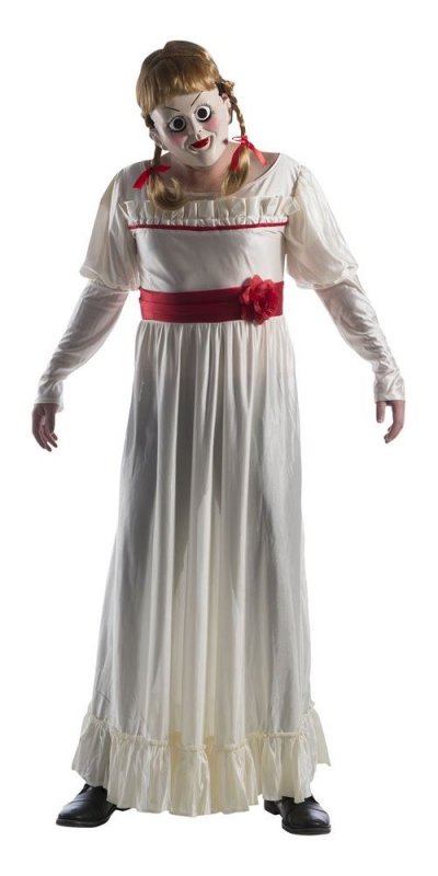 DREAMLAND D&eacute;guisement Annabelle - Adulte - Robe, Masque et Perruque - Blanc - Int&eacute;rieur
