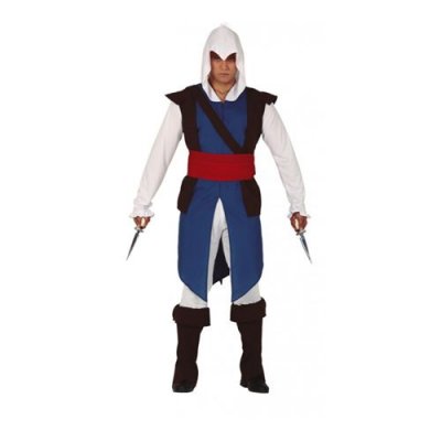 FIESTAS GUIRCA, S.L. D&eacute;guisement Assassin Mercenaire Bleu pour adulte