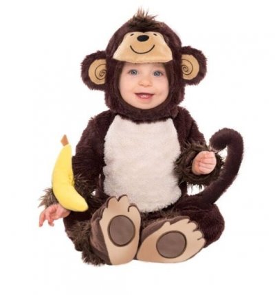 AMSCAN Deguisement bebe singe vers l'age de 6 a 12 mois