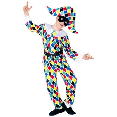 W WIDMANN MILANO PARTY FASHION D&eacute;guisement Carnaval Arlequin - Enfant - 5/8 ans (110 &agrave; 128 cm)