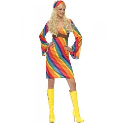 SMIFFYS D&eacute;guisement de hippie arc-en-ciel pour femme - XL