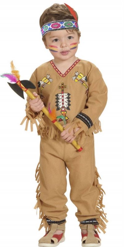 W WIDMANN MILANO PARTY FASHION D&eacute;guisement indien marron avec motifs et coiffe - 1/2 ans