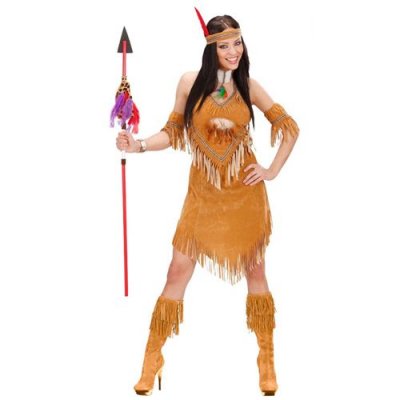 W WIDMANN MILANO PARTY FASHION D&eacute;guisement Indienne Pocahontas Robe Marron Femme - L - Marron - 073883