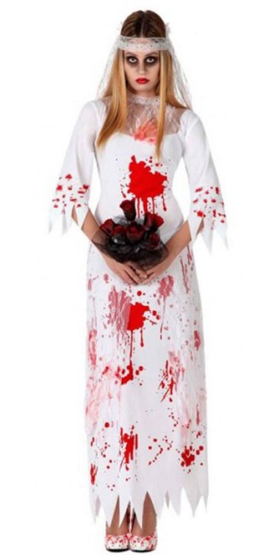 ATOSA D&eacute;guisement mari&eacute;e ensanglant&eacute;e Femme Halloween - M / L