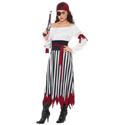 GENERIQUE D&eacute;guisement pirate ray&eacute; noire et blanche femme
