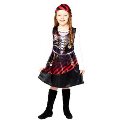 AMSCAN D&eacute;guisement Pirate Robe Noire B&eacute;b&eacute; 2/3 Ans Rouge 9910099  2/3 ANS - 9910099 