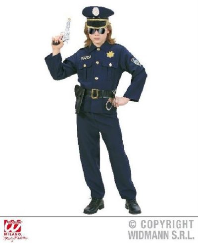 W WIDMANN MILANO PARTY FASHION D&eacute;guisement policier bleu marine gar&ccedil;on