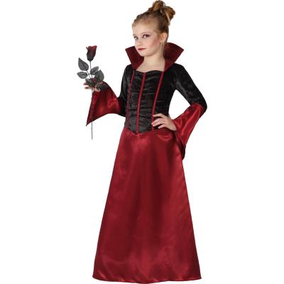 GENERIQUE D&eacute;guisement vampire rouge et noir fille Halloween 5 &agrave; 6 ans