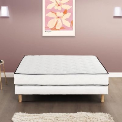 DEKO DREAM  Ensemble matelas + sommier 160 x 200 cm - Ressorts - 24 cm - 5 zones - Equilibr&eacute;