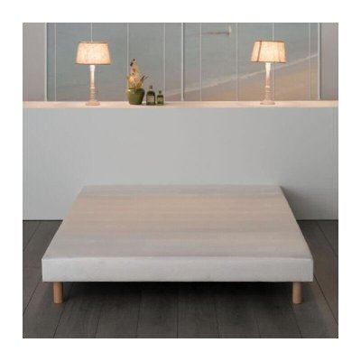 LES TENDANCES DEKO DREAM Rakenne Sommier tapissier &agrave; lattes 160 x 200 - Bois massif blanc + pieds