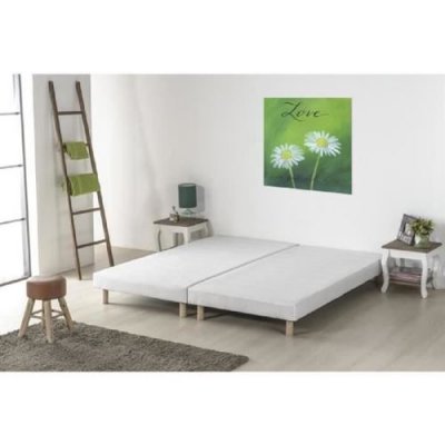 DEKO DREAM  Rakenne - Sommiers tapissiers &agrave; lattes x 2 - 180 x 200 - Bois massif blanc + pieds