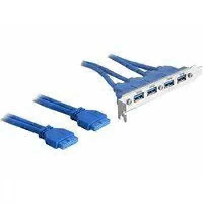 DELOCK  2 x USB 3.0 19-pin - 4 x USB 3.0-A Equerre de slot 1 pc(s)
