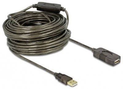 DELOCK  20m USB 2.0 c&acirc;ble USB Noir, C&acirc;ble d''extension