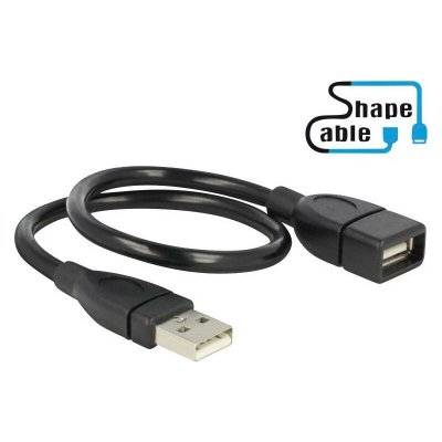 DELOCK  35cm USB 2.0 - C&acirc;ble USB (2.0, USB A, USB A) Noir