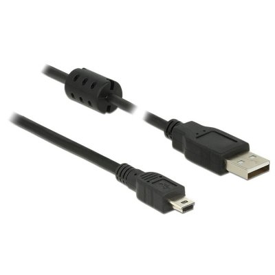 DELOCK  3m, USB 2.0-A/USB 2.0 Mini-B c&acirc;ble USB USB A Mini-USB B Noir