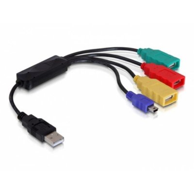 DELOCK  61724 Usb Cable 4 Ports Multicolore