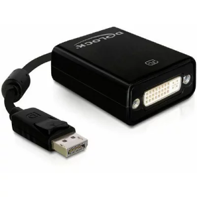DELOCK  61847 c&acirc;ble vid&eacute;o et adaptateur 0,125 m DisplayPort DVI-I Noir