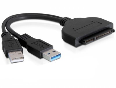 DELOCK  61883 Adaptateur convertisseur 22 broches SATA USB 3.0 Noir