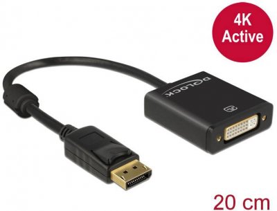 DELOCK  62599 c&acirc;ble vid&eacute;o et adaptateur 0,2 m DisplayPort DVI-I Noir