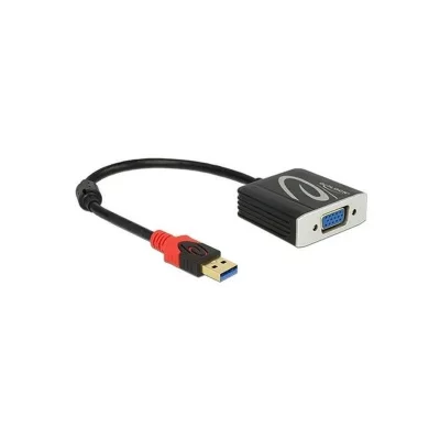 DELOCK  62738 c&acirc;ble vid&eacute;o et Adaptateur 0,2 m VGA (D-Sub) Noir