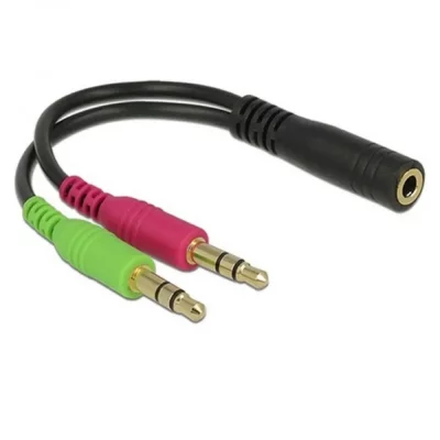 DELOCK  65459 C&acirc;ble pour Prise Jack 3.5 mm 12 m, noir