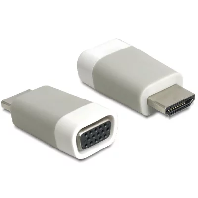 DELOCK  65472 changeur de genre de c&acirc;ble HDMI-A VGA Blanc, Adaptateur