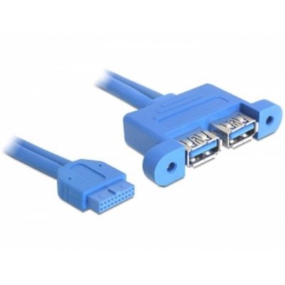 DELOCK  82941 c&acirc;ble USB 0,45 m USB 3.2 Gen 1 (3.1 Gen 1) 2 x USB A Bleu