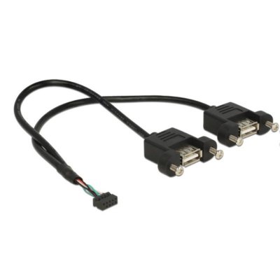 DELOCK  84832 c&acirc;ble USB 0,25 m USB 2.0 2 x USB A Noir