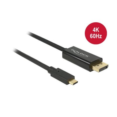 DELOCK  85257 4k 60hz 3 M Usb-c To Displayport Adapter Noir