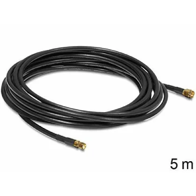 DELOCK  88444 C&acirc;ble antenne SMA 5 m Noir