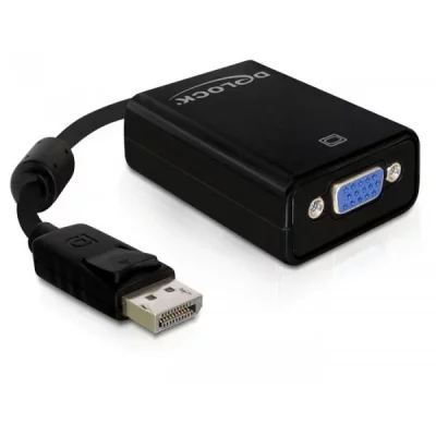 DELOCK  adaptateur Displayport prise m&acirc;le > VGA 15pin Buchse, noir