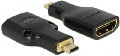 GENERIQUE Delock - Adaptateur HDMI - 19 pin micro HDMI Type D m&acirc;le pour HDMI femelle - noir - support 4K