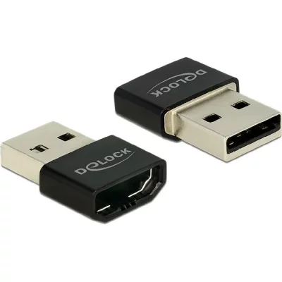 DELOCK  Adaptateur Prise femelle HDMI A vers fiche m&acirc;le USB A