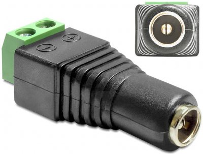DELOCK  adaptateur terminalblock > dc 2,5 x 5,5 mm - femelle 65485