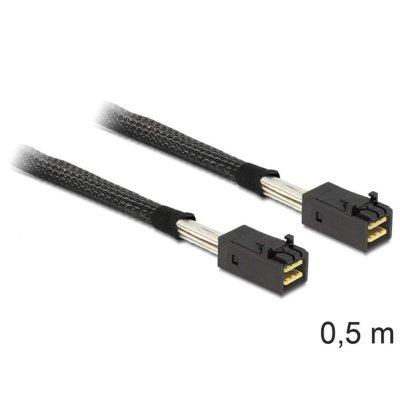 DELOCK  C&acirc;ble Mini SAS HD SFF 8643&nbsp;x4&nbsp;Prise m&acirc;le/Ste